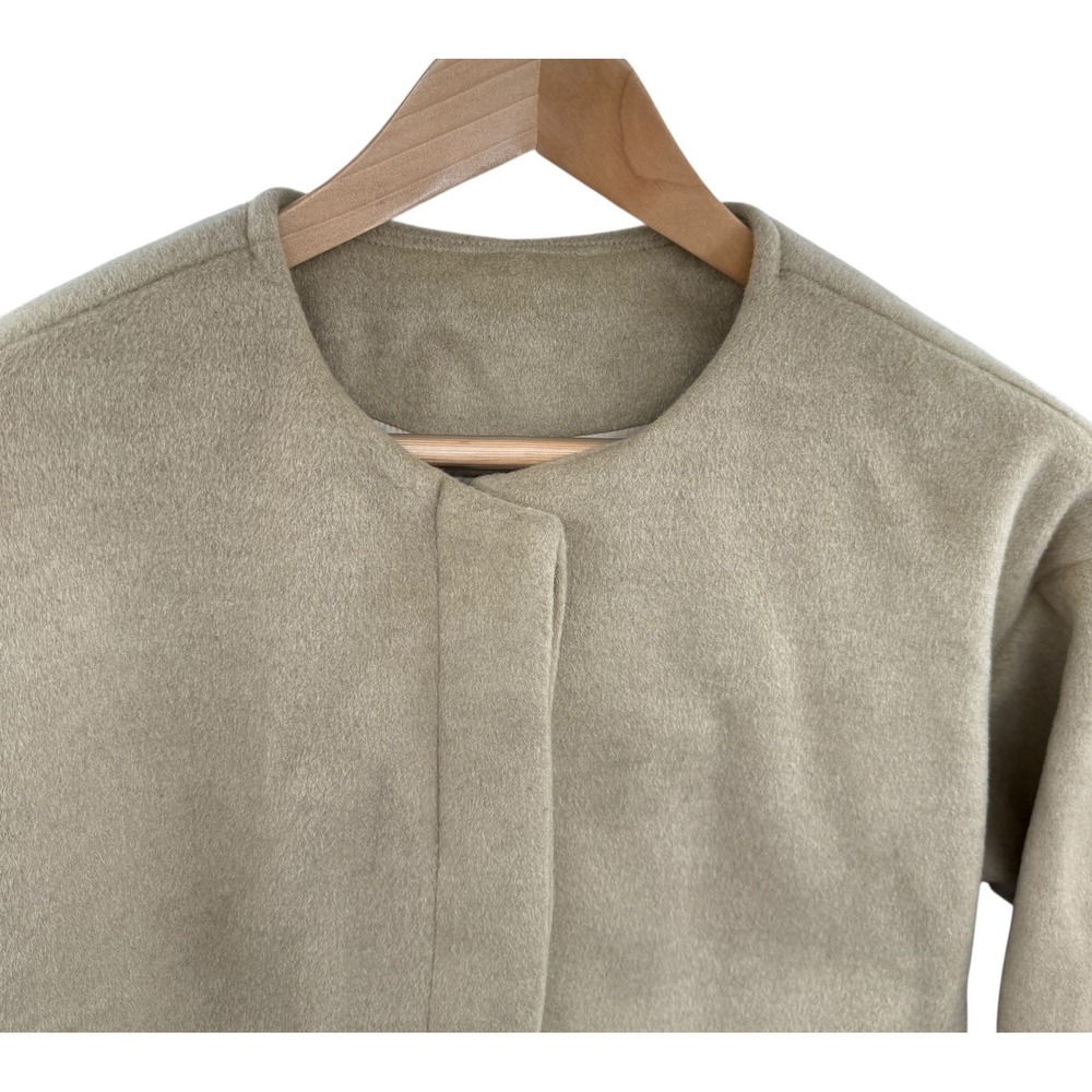 Chartou Cropped Jacket Sz S Beige Button Front Lined NWT Perfect Over Dresses - Picture 3 of 10